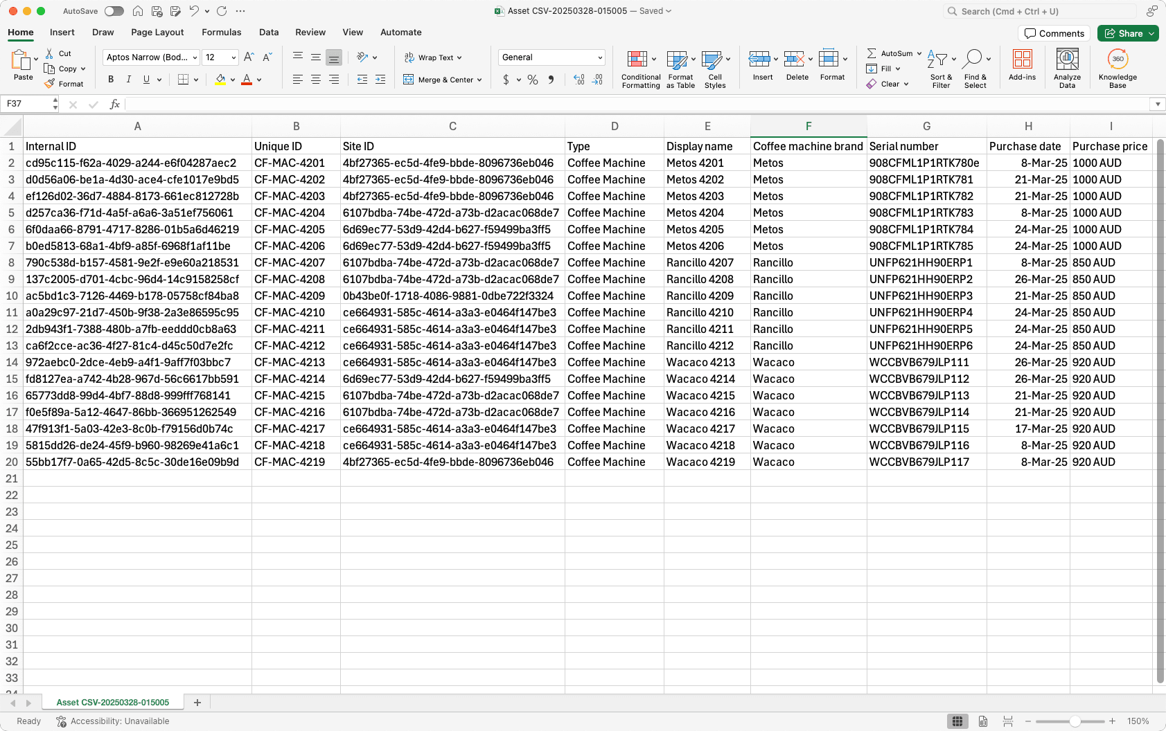 Edite activos en masa mediante CSV a través de la aplicación web.
