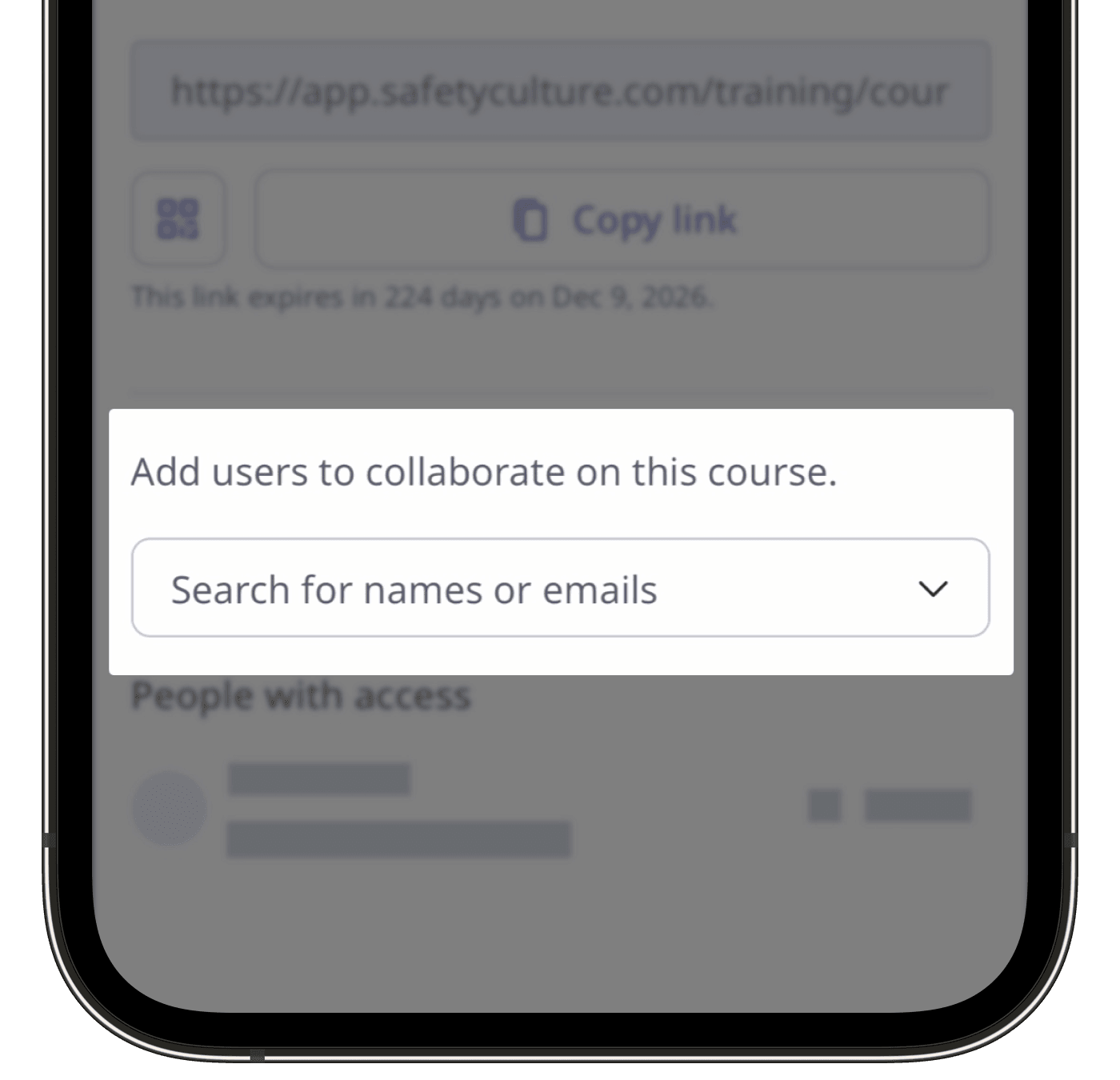 The "Share with editors" menu open with a dropdown to search for users by name or email.