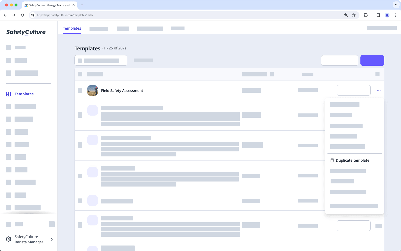 Mithilfe der Web-App eine Vorlage duplizieren.