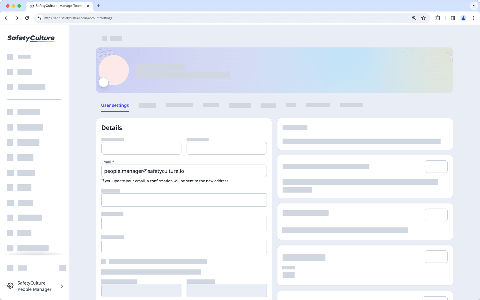 Modifiez l'email de votre compte SafetyCulture depuis l'application Web.