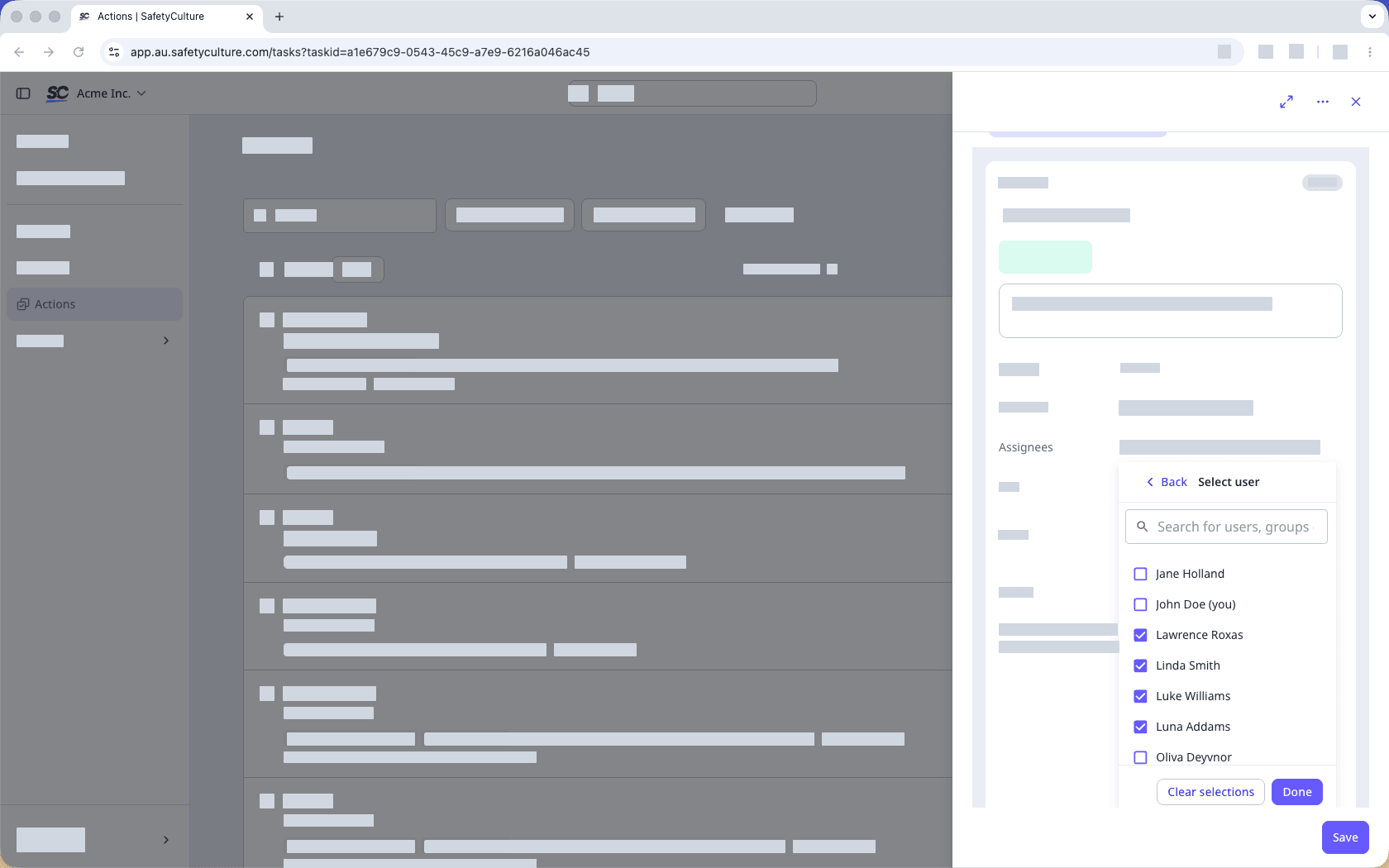 Assign an action via the SafetyCulture web app.