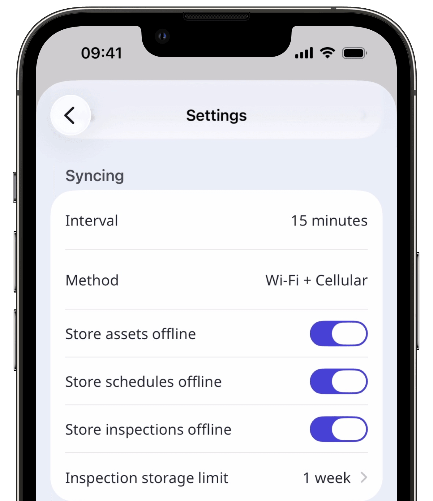 Gérer les paramètres de synchronisation sur l'application portable.