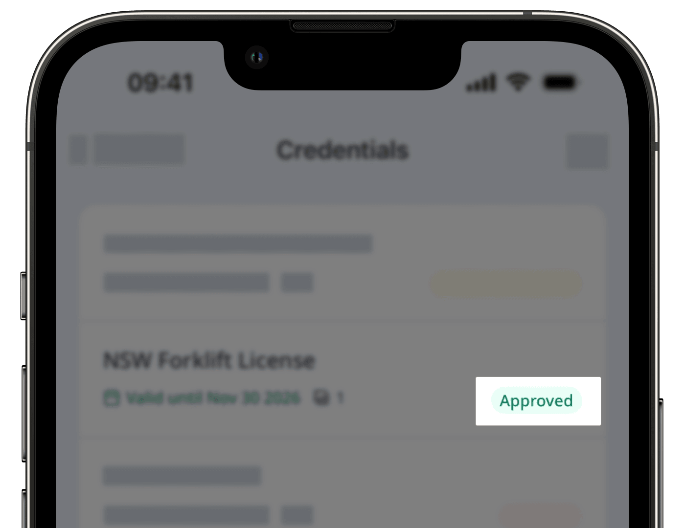 View a credential’s approval status via the mobile app.