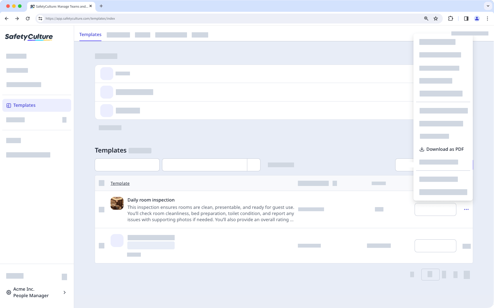 Download a template as PDF via the web app.