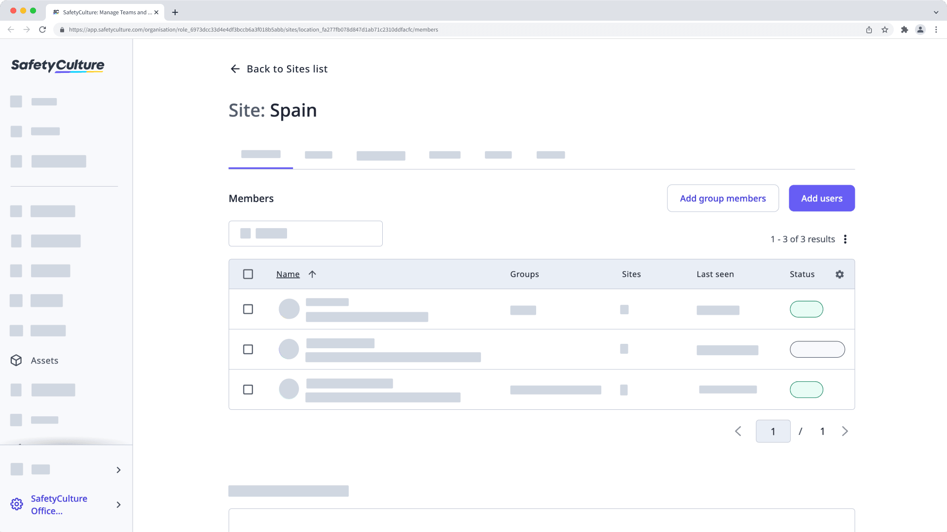 View site profiles via the web app.