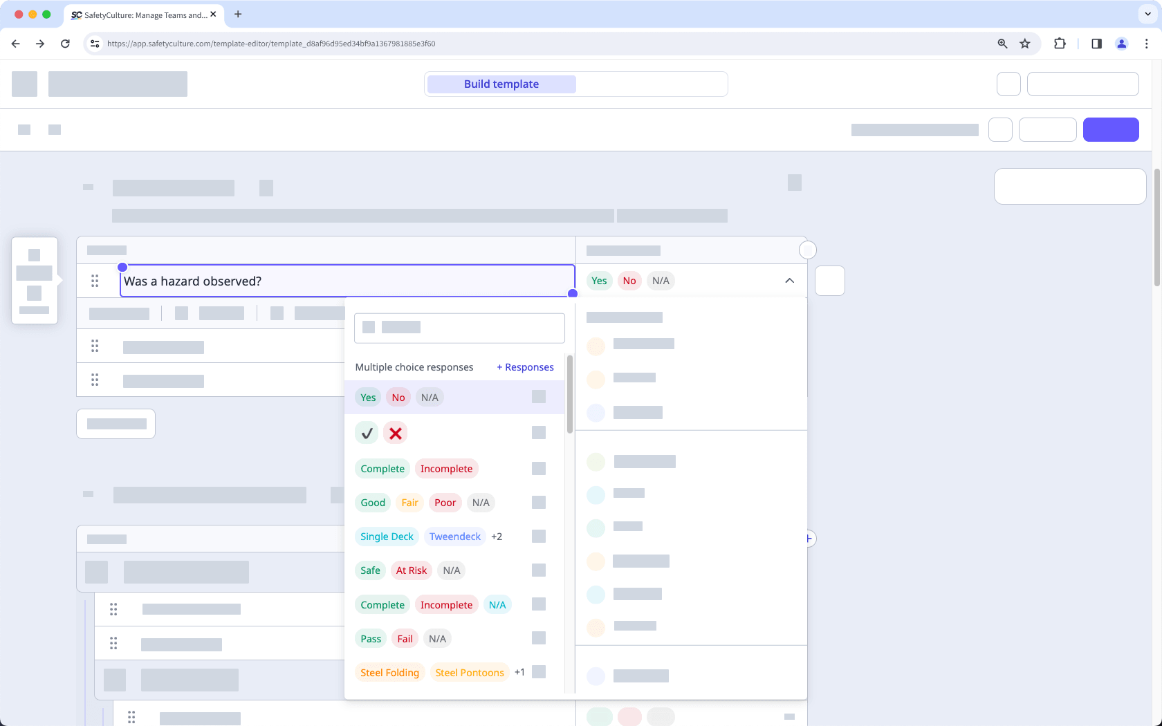 Create a multiple choice response question via the web app.