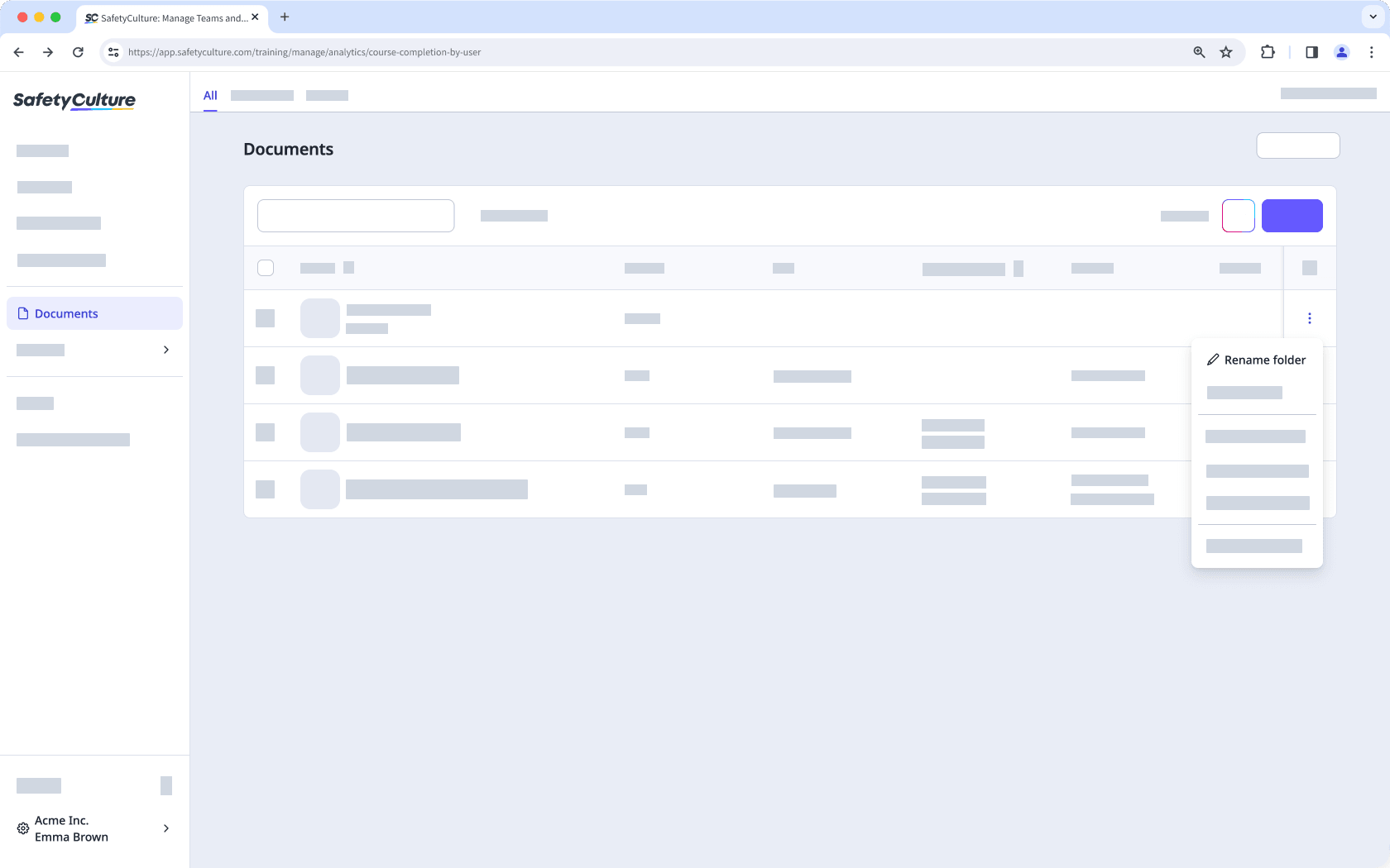 Rename a folder in Documents via the web app.