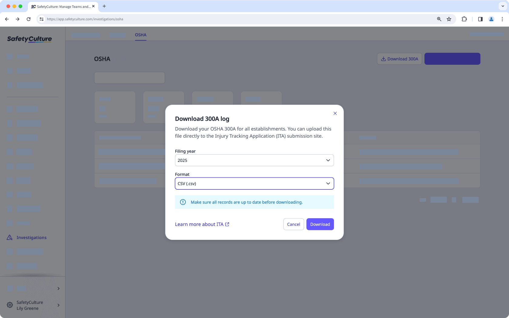 Download 300A logs as CSV via the web app.