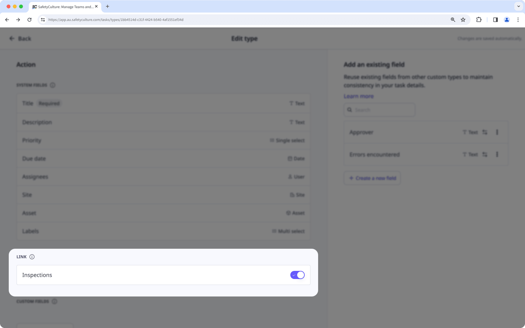 Learn how to link templates for action types via the SafetyCulture web app.