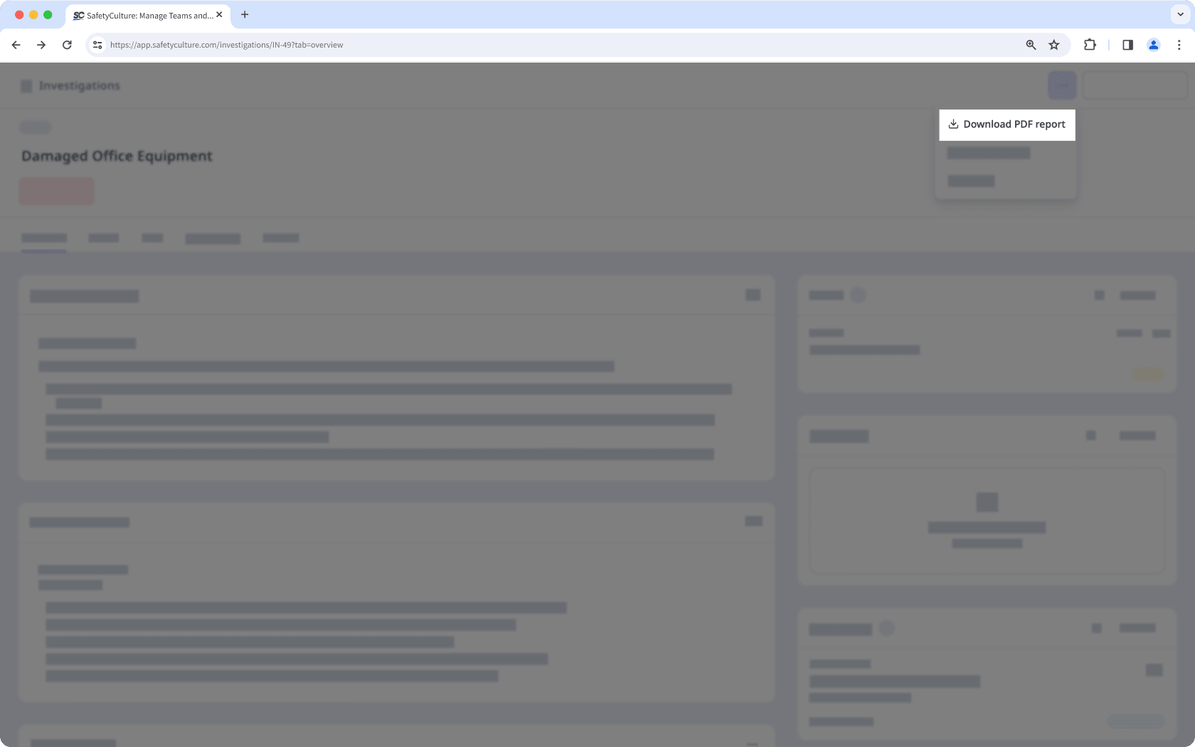 Download an investigation as PDF via the web app