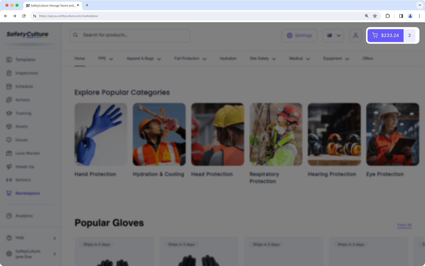 Überprüfen Sie die Artikel in Ihrem Warenkorb auf dem Marketplace über die Web-App
