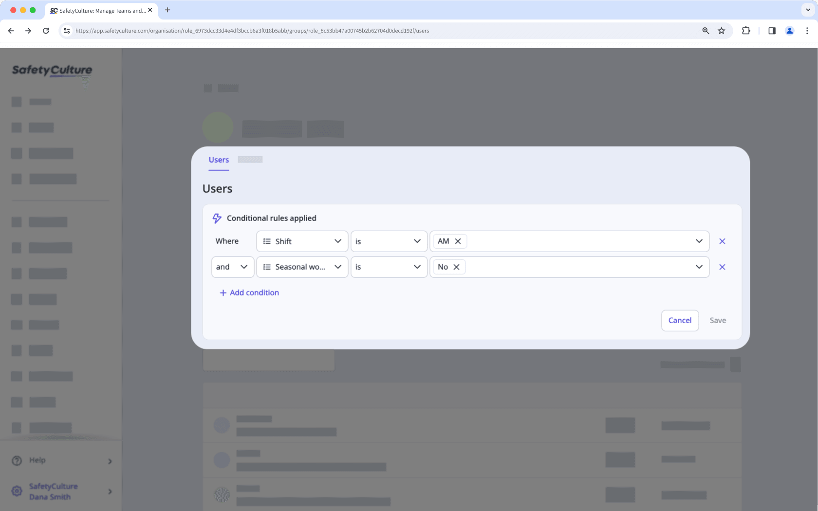 Use conditional rules to automate membership in groups via the web app.